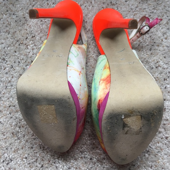 Aldo Beautiful Peep Toe Pumps Size 38 - Picture 6 of 6